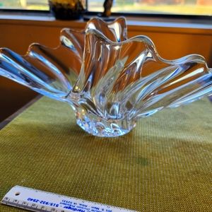 LARGE Mid 20th Century French Crystal Centerpiece Dish, 1970s